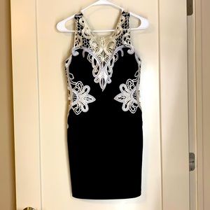 Black & white lace mini dress NWT